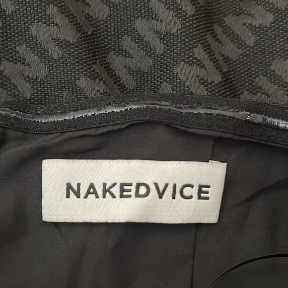 Nakedvice Neva Black Monogrammed Strapless Mini Tube Dress size XS - Picture 8 of 10